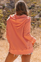 Load image into Gallery viewer, Orange Batwing Sleeve Pocketed Henley Hoodie | Tops/Sweatshirts &amp; Hoodies
