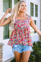 Load image into Gallery viewer, Multicolor Square Neck Floral Tank Top | Tops/Tank Tops
