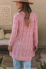 Load image into Gallery viewer, Pink Hollow-out Openwork Knit Cardigan
