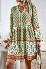 Load image into Gallery viewer, Womens Long Sleeve Dress | Printed V-Neck Long Sleeve Dress | Dress
