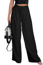 Load image into Gallery viewer, Black Pleated Elegant Wide Leg Pants | Bottoms/Pants &amp; Culotte
