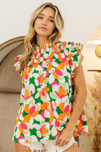 Load image into Gallery viewer, Ruffled Blouse | Summer Floral Smocked Top
