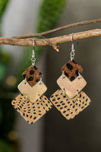 Load image into Gallery viewer, Drop Earrings | Leopard Color Block Layered
