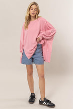 Load image into Gallery viewer, French Terry High-Low Slit Sweatshirt
