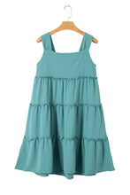 Load image into Gallery viewer, Mini Dress | Frilled Tiered Sleeveless Flowy Dress
