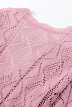 Load image into Gallery viewer, Pink Hollow-out Openwork Knit Cardigan
