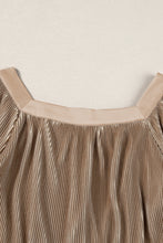 Load image into Gallery viewer, Puff Sleeve Top | Taupe Pleated Square Neck Blouse
