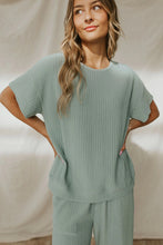 Load image into Gallery viewer, Lounge Set | Moonlight Jade Textured Tee and Pants
