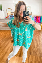 Load image into Gallery viewer, Green Cheetah Print V Neck Short Sleeve Plus Top | Plus Size/Plus Size Tops/Plus Size Tops &amp; Tees
