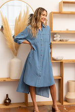 Load image into Gallery viewer, Womens Denim Dress | Sew In Love High-Low Button Up Sleeve Denim Dress | denim dress
