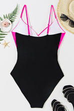 Load image into Gallery viewer, Rose Red Crossover Colorblock Cutout One Piece Swimsuit | Swimwear/One Piece Swimsuit
