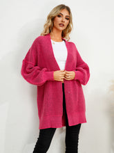 Load image into Gallery viewer, Pink Cardigan Sweater | Open Front Dropped Shoulder
