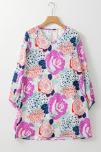 Load image into Gallery viewer, Floral Print Dress | Multicolor Bubble Sleeve Blooming Flowers
