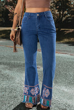 Load image into Gallery viewer, Embroidered Bootcut Jeans | Blue Jeans
