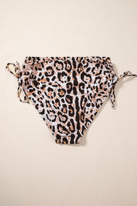 Black Crossed Tie Back Leopard Bikini Swimsuit | Swimwear/Bikinis