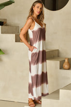 Load image into Gallery viewer, Maxi Dress | White Striped Tie Dye Dress
