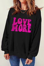 Load image into Gallery viewer, LOVE MORE Sweatshirt | Round Neck Pink Graphics Top
