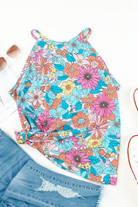 Multicolor Plus Size Floral Print Tank Top