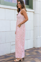 Load image into Gallery viewer, Pink Leopard Print Pocketed Sleeveless Maxi Dress | Dresses/Maxi Dresses
