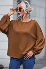 Load image into Gallery viewer, Faux Knit Jacquard Puffy Long Sleeve Top | Tops/Long Sleeve Tops
