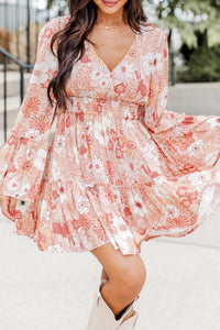 Floral Smocked High Waist Bell Sleeve Mini Dress | Dresses/Floral Dresses