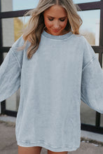 Load image into Gallery viewer, Grey Oversized Sweatshirt | Ribbed Corded Oversized Top
