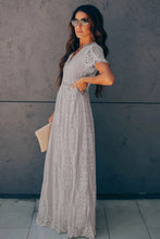 Load image into Gallery viewer, Gray Blue Fill Your Heart Lace Maxi Dress
