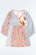 Load image into Gallery viewer, Multicolor V Neck Mixed Floral Babydoll Top | Tops/Tops &amp; Tees
