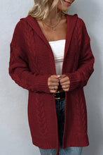 Load image into Gallery viewer, Cable-Knit Hooded Cardigan
