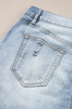 Load image into Gallery viewer, Light Blue Vintage Washed Raw Edge Jean Shorts | Bottoms/Denim Shorts
