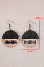 Load image into Gallery viewer, Leather Wooden Earrings | Black Vintage MAMA Pendant Earrings
