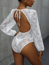 Load image into Gallery viewer, Lace Bodysuit | Backless Long Sleeve Bodysuit
