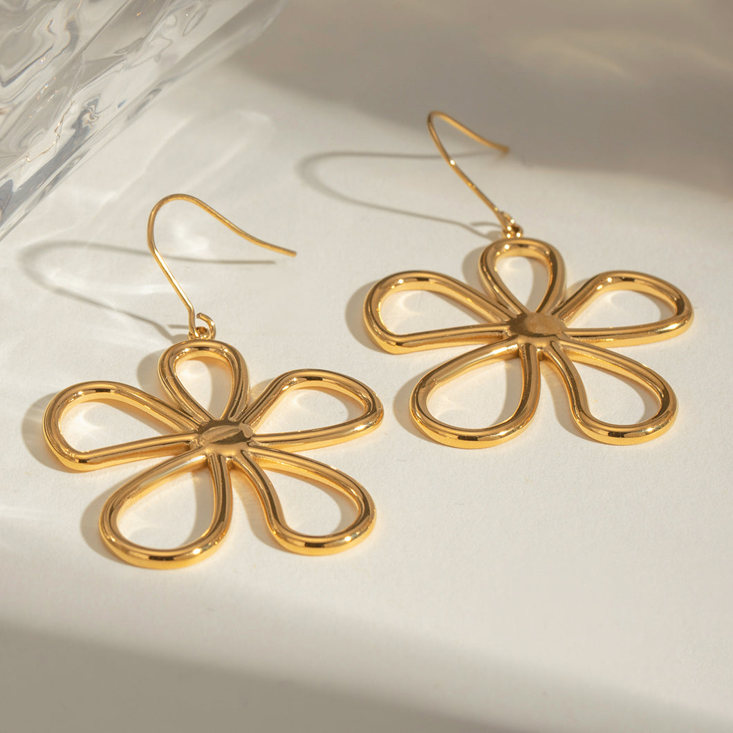 18K Gold-Plated Flower Earrings