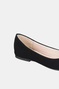 Black Pointy Toe Slip On Flat Loafers