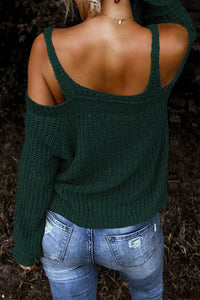 Green Dew Shoulder Juliette Knitted Sweater | Tops/Sweaters & Cardigans