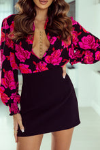 Load image into Gallery viewer, Rose Floral Shirred Cuffs Long Sleeve Shirt | Tops/Blouses &amp; Shirts
