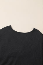 Load image into Gallery viewer, Waffle Knit Top | Black Sequin Patchwork Sleeve Open Back
