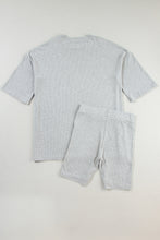 Load image into Gallery viewer, Gray Tunic Top &amp; Slimming Shorts Set
