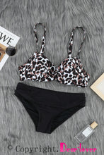 Load image into Gallery viewer, Leopard Twisted Bust Bikini Set | Swimwear/Bikinis
