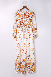 Maxi Dress | Floral V-Neck Long Sleeve