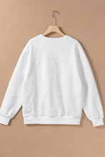 Load image into Gallery viewer, White Star Sweatshirt |  Embossed Drop Shoulder Sweatshirt
