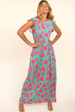 Load image into Gallery viewer, Maxi Dress | Ruffled Printed Cap Sleeves Dress
