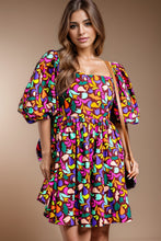 Load image into Gallery viewer, Womens Dress | Plus Size Printed Square Neck Half Sleeve Dress
