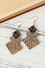 Load image into Gallery viewer, Drop Earrings | Leopard Color Block Layered
