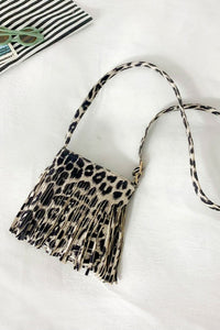 Leather Fringe Sling Cross Body Bag