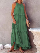 Load image into Gallery viewer, Womens Maxi Dress | Ruffled Sleeveless Maxi Dress with Pockets
