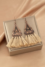 Load image into Gallery viewer, Brown Boho Triangle Metal Tasseled Earrings | Accessories/Jewelry
