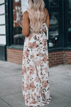 Load image into Gallery viewer, White Floral Slit Ruffled Halterneck Maxi Dress
