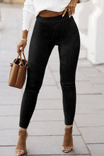 Load image into Gallery viewer, Skinny Leggings | Black High Waist Faux Suede
