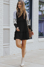 Load image into Gallery viewer, Mini Dress | Black Striped Leopard Long Sleeve Dress
